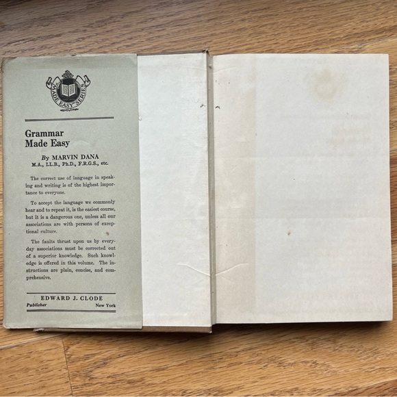 GRAMMAR MADE EASY by Marvin DANA, Made Easy Series, ©1919 Edward Clode, HCDJ - Picture 3 of 8